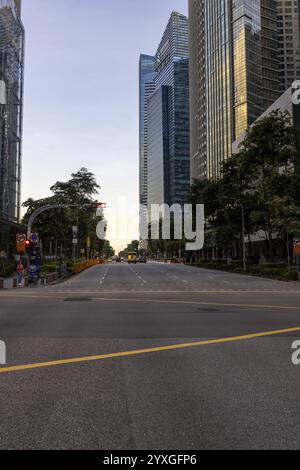 Wolkenkratzer, Skyline, Marina Boulevard, Stadtzentrum, Marina Bay, Sinagpur, Singapur, Asien Stockfoto