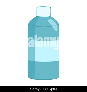 Flasche mit Flüssigseife oder Reinigungsmittel mit leerem Etikett, Vektorillustration Stock Vektor