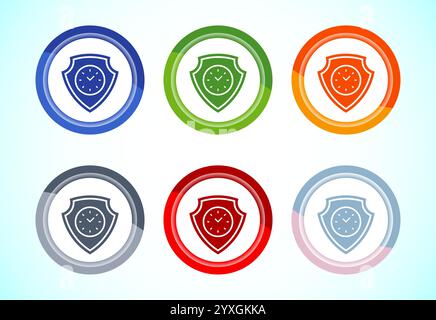 Langlebige Icon-Design-Illustration. Strapazierfähigkeits-Symbol. Schaltflächen-Design-Set Stock Vektor