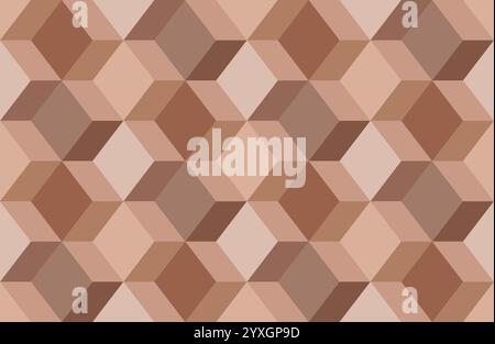Geometrisches abstraktes, nahtloses Karomuster in trendiger Mokka-Mokafarbe. Modernes nahtloses Karomuster. Trendige Schachtextur. Stockfoto