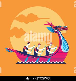 Chinesisches Drachenboot Festival Vektor-Illustration Stock Vektor