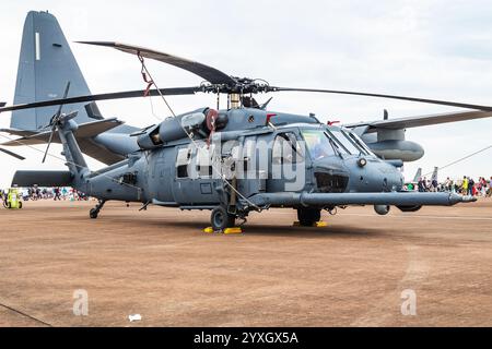 FAIRFORD / VEREINIGTES KÖNIGREICH - 13. JULI 2018: United States Air Force USAF Sikorsky HH-60G pave Hawk Spec OPS Hubschrauber. Einsamer Überlebender. Stockfoto