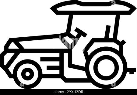 Smart Tractor Agri TECH Line Symbol Vektorillustration Stock Vektor
