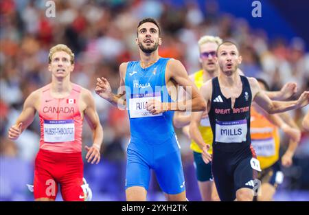 Federico Riva nahm an der 1500-Meter-Strecke der Olympischen Spiele 2024 in Paris Teil. Stockfoto