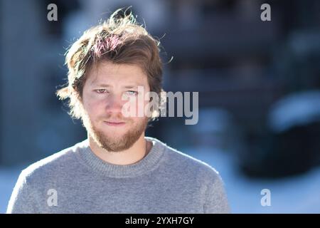 Les Arcs, Frankreich. Dezember 2024. Anthony Bajon nahm am 16. Dezember 2024 an einer Portrait Session im Rahmen des Les Arcs Film Festivals 2024 in Bourg-Saint-Maurice, Les Arcs, Frankreich Teil. Foto: Aurore Marechal/ABACAPRESS. COM Credit: Abaca Press/Alamy Live News Stockfoto