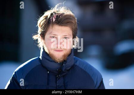 Les Arcs, Frankreich. Dezember 2024. Anthony Bajon nahm am 16. Dezember 2024 an einer Portrait Session im Rahmen des Les Arcs Film Festivals 2024 in Bourg-Saint-Maurice, Les Arcs, Frankreich Teil. Foto: Aurore Marechal/ABACAPRESS. COM Credit: Abaca Press/Alamy Live News Stockfoto