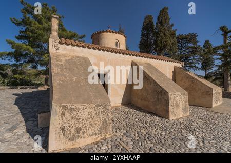 Bild der historischen Kirche panagia kera in der Nähe von Kritsa. Stockfoto