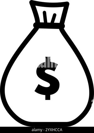 Geldbeutel, Geldbörse, Dollar - Vektorsymbol Stock Vektor