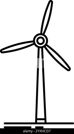 Windturbine, Windmühle – Vektorsymbol Stock Vektor