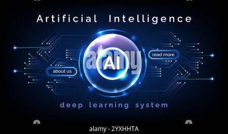 Landing-Page für künstliche Intelligenz Stock Vektor