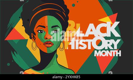 Schwarzes Banner für den Monat der Geschichte. Vektorabbildung Stock Vektor