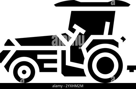Smart Tractor Agri Tech Glyph Symbol Vektor Illustration Stock Vektor