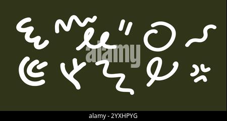 Hand-Draw Line Dekor Set | Minimalistischer Doodle Style Vektor Stock Vektor