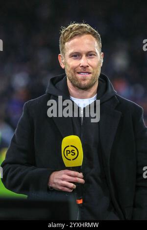 Scott Arfield bereitet sich auf das TV-Interview vor dem Scottish Cup Finale im Hampden Park, Glasgow vor. Scott Harry Nathaniel Arfield (* 1. November 1988) Stockfoto