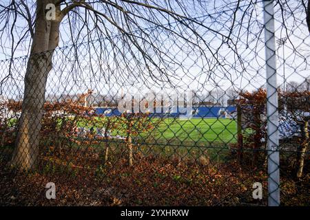 Aarhus, Dänemark. Dezember 2024. Vejlby Stadium am Montag, 16. Dezember 2024. Das Vejlby Stadion wird renoviert und umgebaut, um die Spiele der AGF Super League ab 2025 auszurichten, während der Ceres Park umgebaut wird. (Foto: Bo Amstrup /Ritzau Scanpix) Credit: Ritzau/Alamy Live News Stockfoto