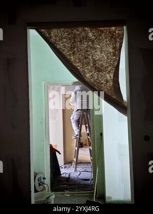 Miete in der Immobilienbranche, ein Zeichen für deutsche Miete in der Immobilienbranche Stockfoto