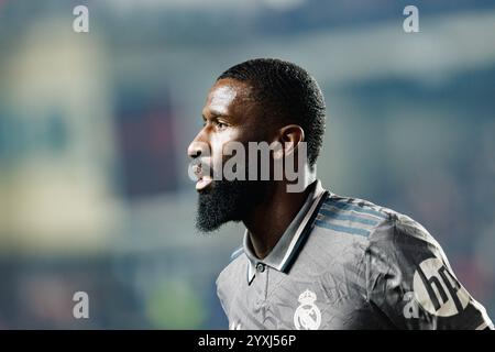 Antonio Rudiger beim SPORTSPIEL LaLiga EA zwischen den Teams von Rayo Vallecano und Real Madrid FC im Estadio de Vallecas (Maciej Rogowski) Stockfoto