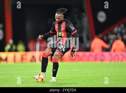 Vitality Stadium, Boscombe, Dorset, Großbritannien. Dezember 2024. Premier League Football, AFC Bournemouth gegen West Ham United; Antoine Semenyo aus Bournemouth Credit: Action Plus Sports/Alamy Live News Stockfoto