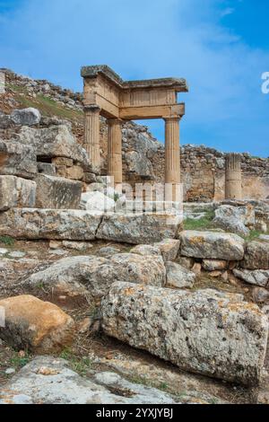 Alte Ruinen von Solunto bei Palermo auf Sizilien in Italien. Stockfoto