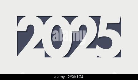 Hintergrund zum Neujahr 2025. Festliche Designvorlage für Grußkarte Stock Vektor