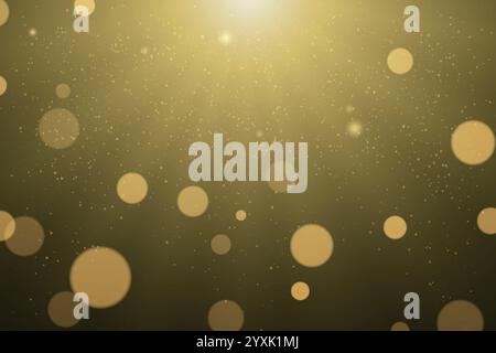 Abstrakter goldener Hintergrund mit sanften Bokeh-Lichtern und strahlenden Sonnenstrahlen in einem warmen Ton Stock Vektor
