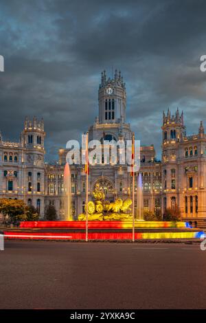 Brunnen in Plaza de Cibeles in Madrid, Spanien Stockfoto