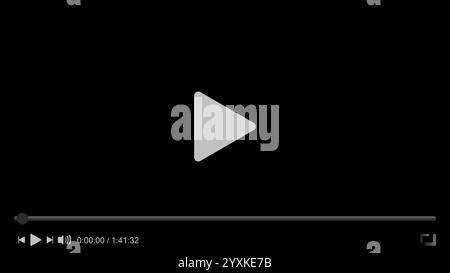 Röhre für Desktop-Video-Player. PC-Schnittstelle für soziale Medien. Video online abspielen. Schaltfläche "Abonnieren". Röhrenfenster mit Navigationssymbol. Vektor Stock Vektor