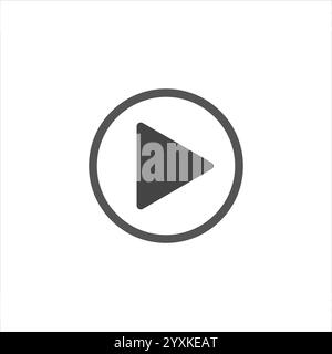 Symbol für Wiedergabetaste auf weißem Hintergrund, Vektorillustration Stock Vektor