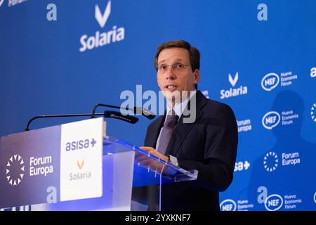 Madrid, Madrid, SPANIEN. Dezember 2024. Der Bürgermeister von Madrid, JOSE LUIS MARTINEZ-ALMEIDA, im Forum Europa (Foto: © Ignacio Lopez Isasmendi/ZUMA Press Wire) NUR REDAKTIONELLE VERWENDUNG! Nicht für kommerzielle ZWECKE! Quelle: ZUMA Press, Inc./Alamy Live News Stockfoto