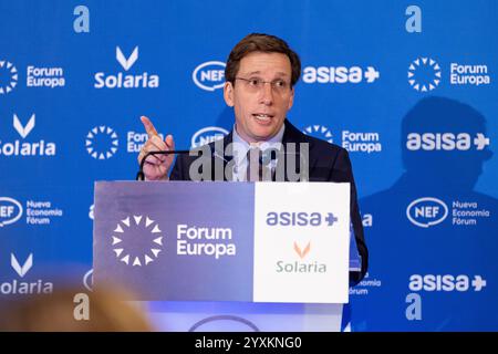 Madrid, Madrid, SPANIEN. Dezember 2024. Der Bürgermeister von Madrid, JOSE LUIS MARTINEZ-ALMEIDA, im Forum Europa (Foto: © Ignacio Lopez Isasmendi/ZUMA Press Wire) NUR REDAKTIONELLE VERWENDUNG! Nicht für kommerzielle ZWECKE! Quelle: ZUMA Press, Inc./Alamy Live News Stockfoto