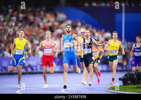 Federico Riva nahm an der 1500-Meter-Strecke der Olympischen Spiele 2024 in Paris Teil. Stockfoto