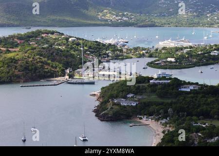 Nelson's Dockyard, englischer Hafen von Shirley Heights Stockfoto