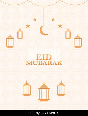 EID Mubarak, islamische Grüße Hintergrund Vektor-Design Stock Vektor