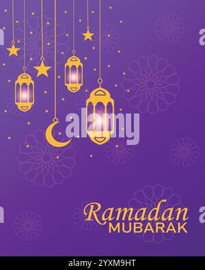 Ramadan Mubarak, islamische Grüße Hintergrund Vektor-Design Stock Vektor