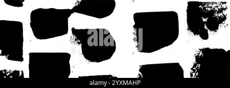 Raue Pinselstriche und Buntstift kratzt im Hintergrund. Schwarze Kreidestruktur mit Bleistiftlinien und Kratzern auf einem grafischen Papierhintergrund. Flache Vektorillu Stock Vektor