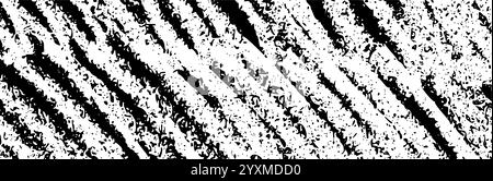 Raue Pinselstriche und Buntstift kratzt im Hintergrund. Schwarze Kreidestruktur mit Bleistiftlinien und Kratzern auf einem grafischen Papierhintergrund. Flacher Vektor Stock Vektor