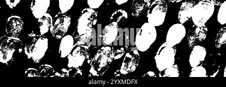 Raue Pinselstriche und Buntstift kratzt im Hintergrund. Schwarze Kreidestruktur mit Bleistiftlinien und Kratzern auf einem grafischen Papierhintergrund. Flacher Vektor Stock Vektor