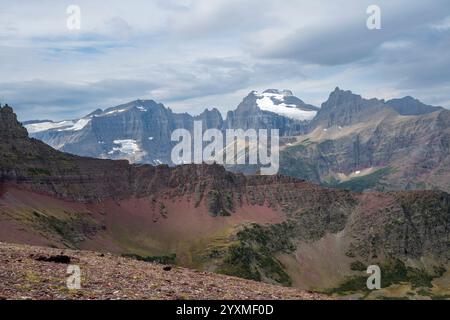 Blick vom Red Gap Pass, Glacier National Park, Montana, USA Stockfoto