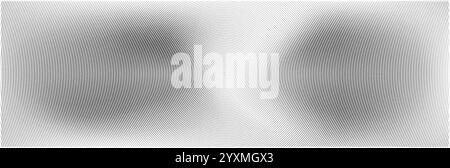 Abstrakter Verlaufshintergrund mit gepunktetem Wellenmuster und Rauschen. Schwarz-weiß-Grafik im Retro-Muster. Abbildung des flachen Vektors isoliert Stock Vektor