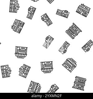 Street Cafe Essen Burger Festival nahtlose Muster Vektor Stock Vektor