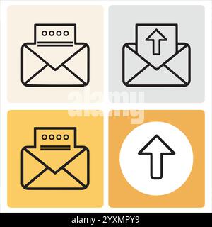 Symbol für Briefumschlag setzen Webschaltflächen Vektordatei Stock Vektor