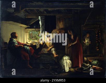 Jupiter und Quecksilber im Haus von Philemon und Baucis, um 1608, Dresden, 17 x 22 cm Adam Elsheimer Stockfoto