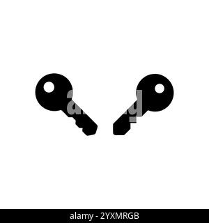 Schlüsselsymbolgruppe. Symbol für Schlüsselvektor. Schlüsselsymbol Logo, Silhouette, Vektorillustration. Stock Vektor