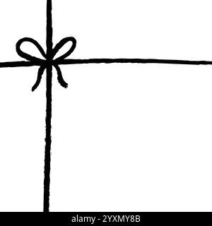 Vektor Hand gezeichnete Bögen und Bänder isoliert auf weißem Hintergrund. Vorlage für Grußkarten, Poster, Broschüren oder Geschenkpakete. Vektor Grunge Illustra Stock Vektor