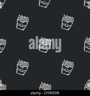 Nahtloses Fast Food-Muster. Fast Food Hintergrund Stock Vektor