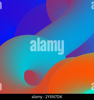 Abstrakte, farbenfrohe Formen sorgen für einen lebendigen visuellen Fluss. Hochwertige Fotos Stock Vektor
