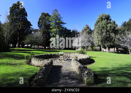 Blick auf den Frühling in Swanspool Gardens, Wellingborough Town, Northamptonshire, England, Großbritannien Stockfoto