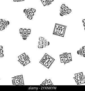 Spieleentwicklung Computer nahtlose Muster Vektor Stock Vektor