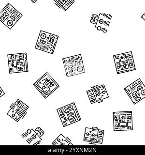 Spieleentwicklung Computer nahtlose Muster Vektor Stock Vektor