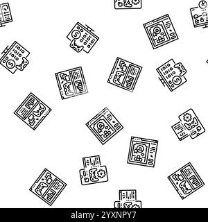 Spieleentwicklung Computer nahtlose Muster Vektor Stock Vektor